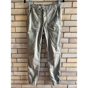 American Eagle Super Stretch Zip Ankle Jogger Pants Olive Green Size 6